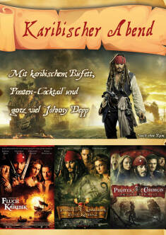 Filmplakat Karibischer Abend mit Fluch der Karibik 1-3