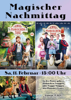 Filmplakat MAGISCHER NACHMITTAG mit der Schule der magischen Tiere 1&2